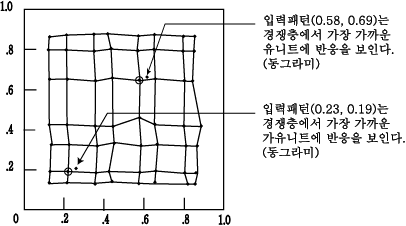 주어지는 입력패턴에 대한 훈련 네트워크의 반응